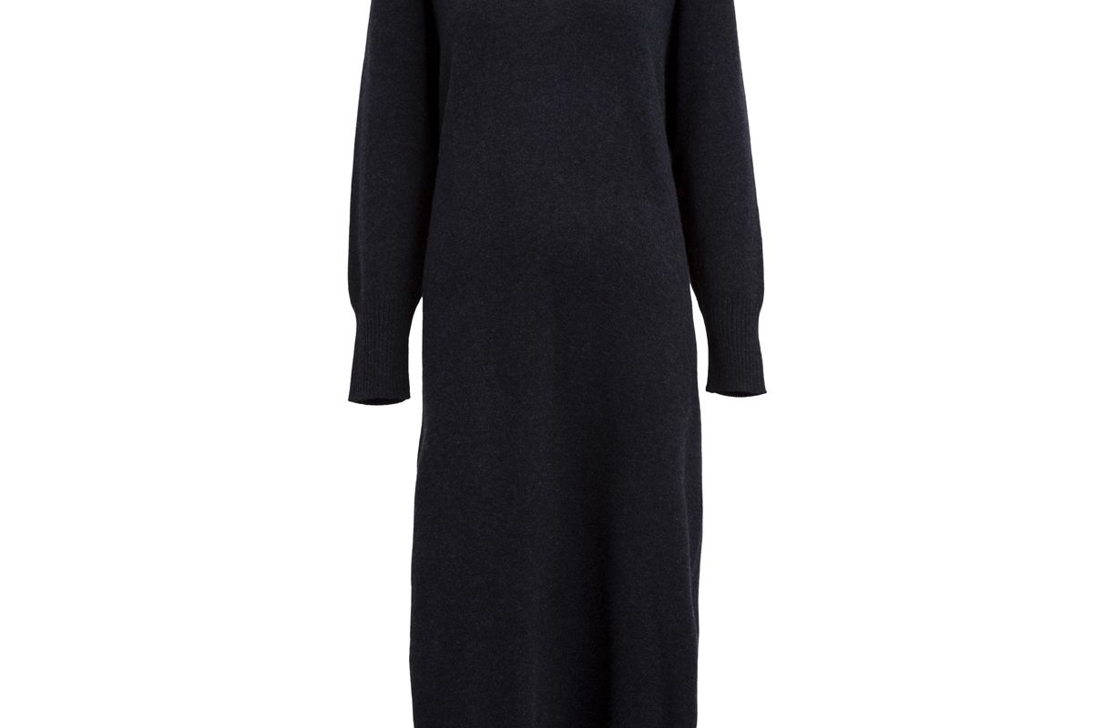 Side Slit Wool and Cashmere Dress