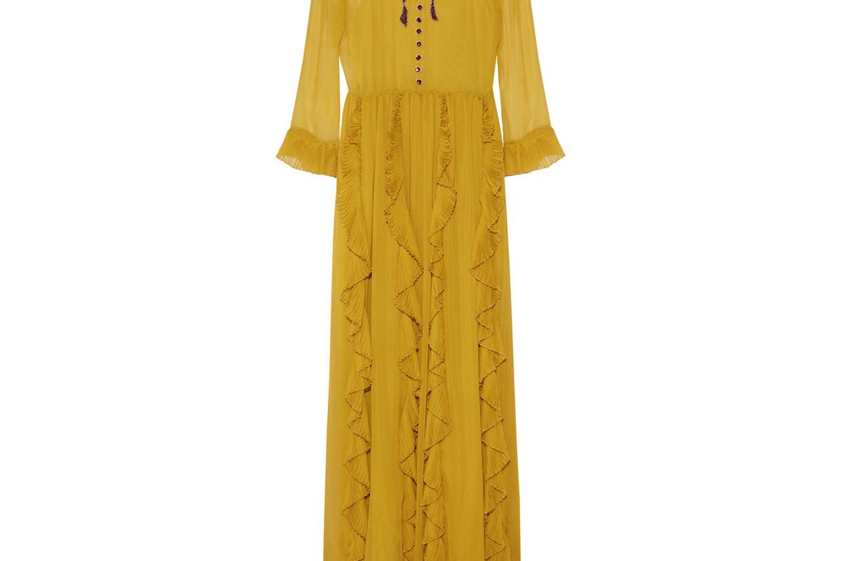 Embellished Silk-Chiffon Gown