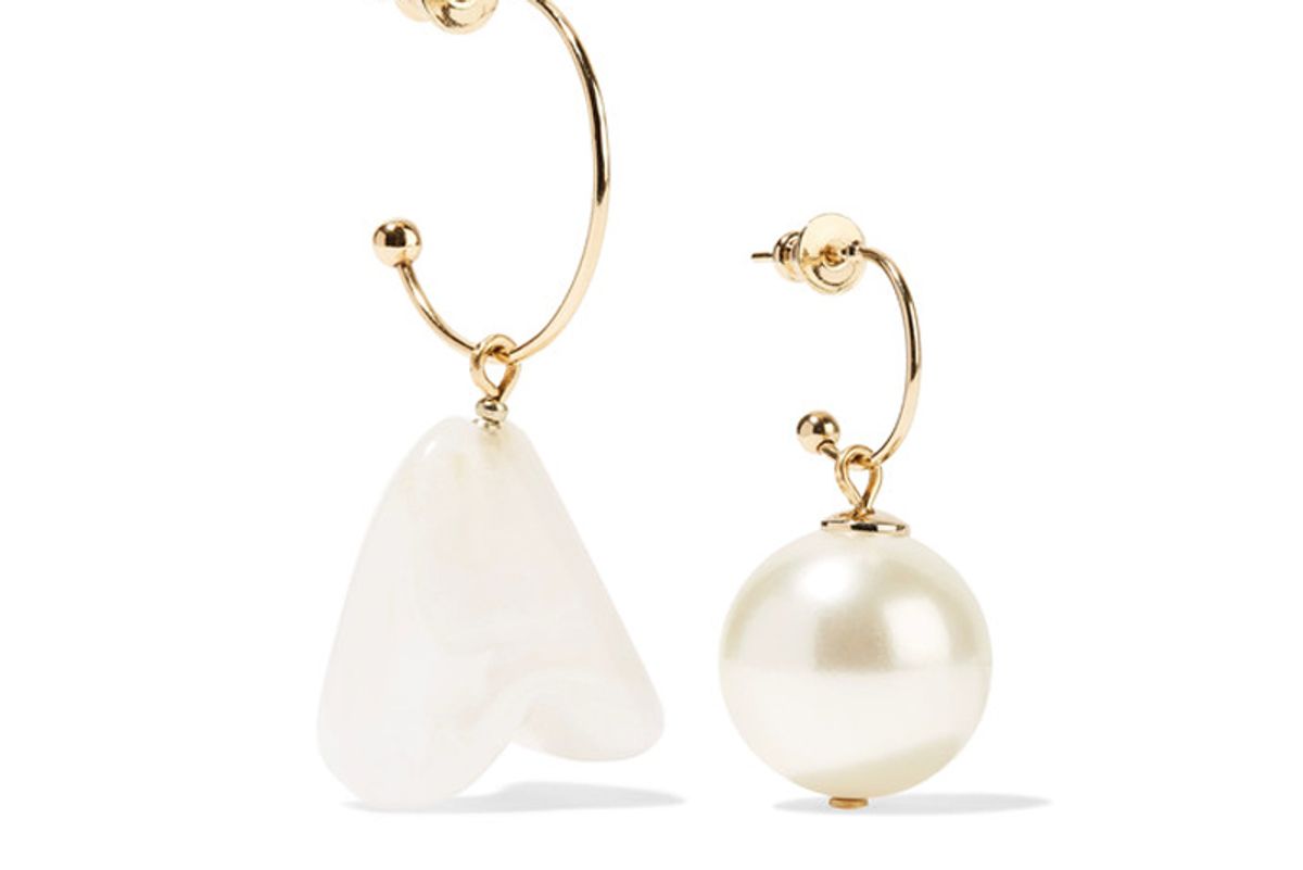 Gold-Tone Faux Pearl Earrings