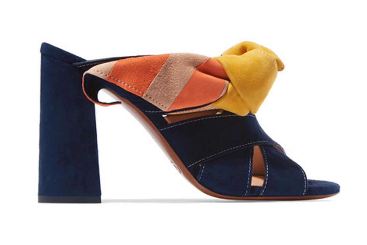 Nellie Bow-Embellished Suede Mules