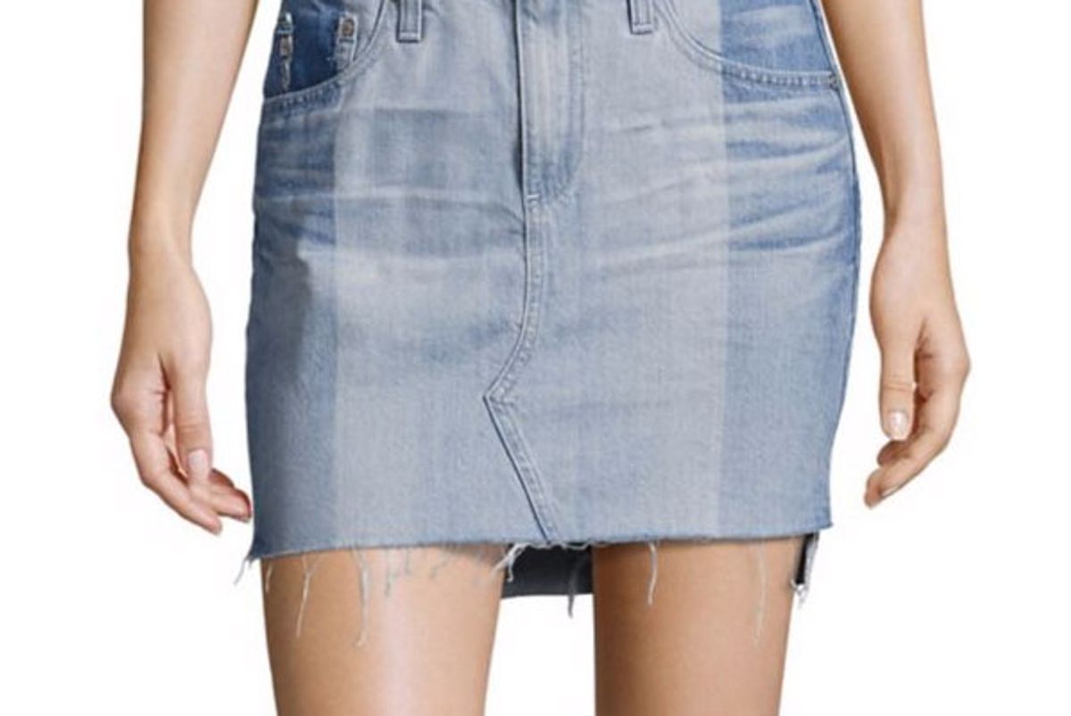 Sandy Colorblock Denim Mini Skirt