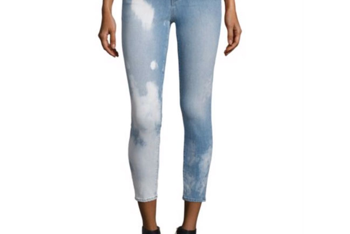Alana Bleached High-Rise Cropped Skinny Jeans/Downpour