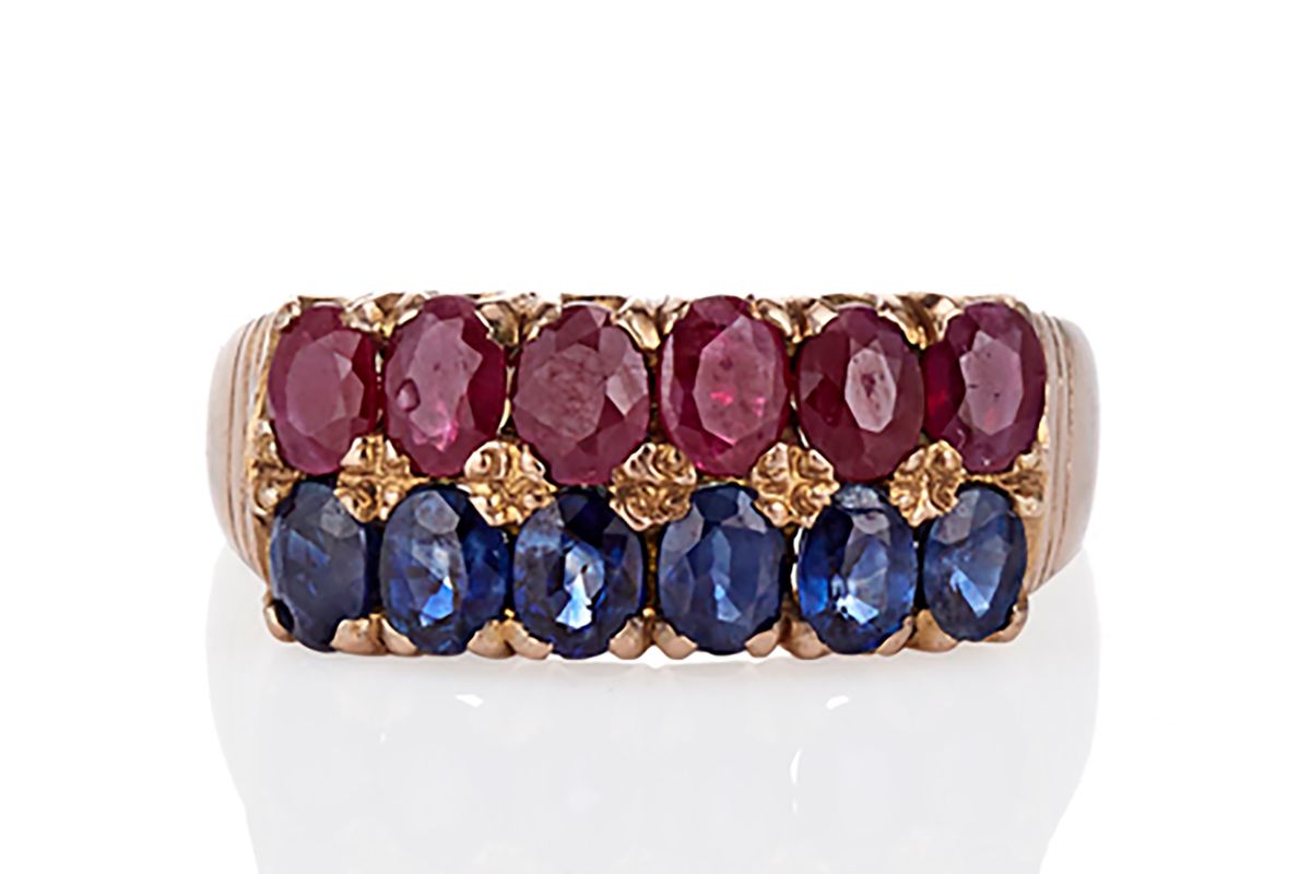 The Victorian ruby & sapphire row ring