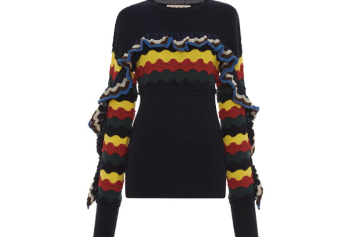 Multicolor Ruffle Sweater