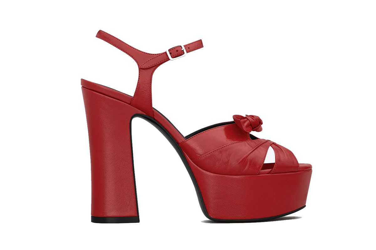 Candy 80 Bow Sandal in Red Leather