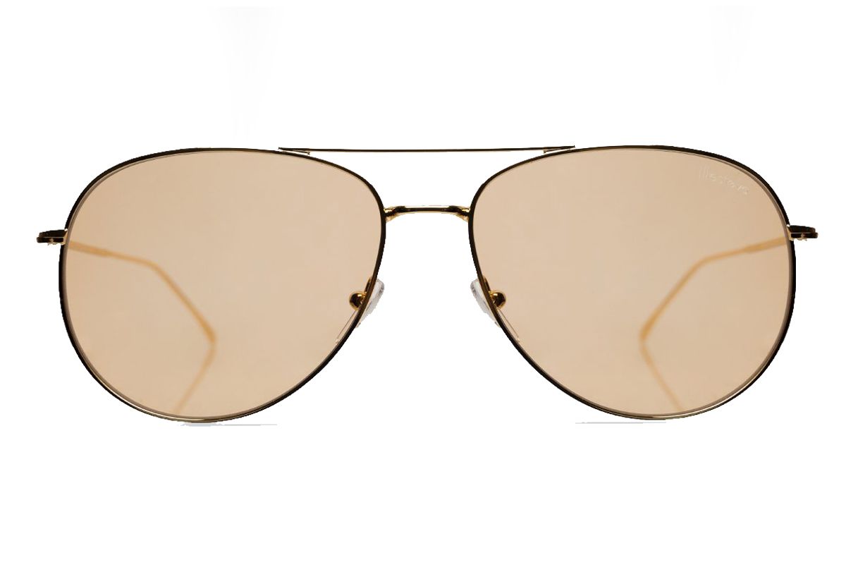 Linate Sunglasses in Gold with Mocha See Through Lenses