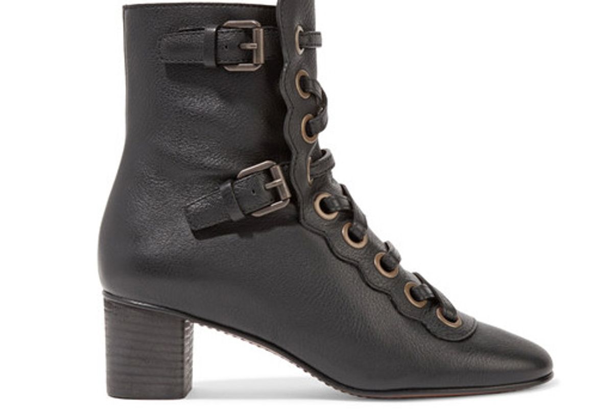 Orson Lace-up Textured-leather Ankle Boots
