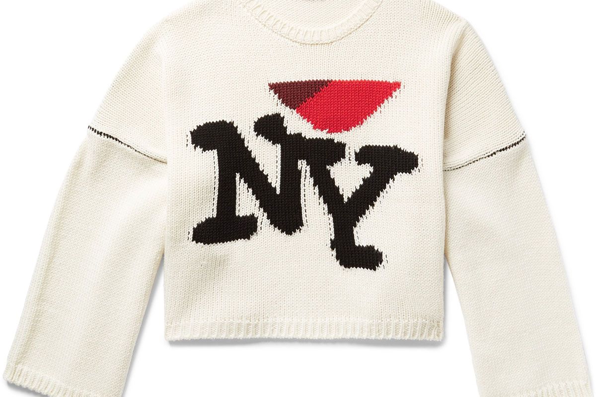 I Heart NY Oversized Intarsia Wool Sweater
