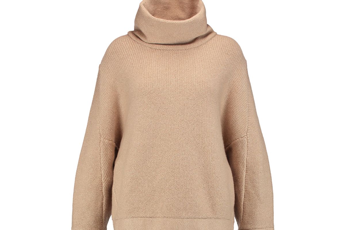 Metallic cashmere-blend turtleneck sweater
