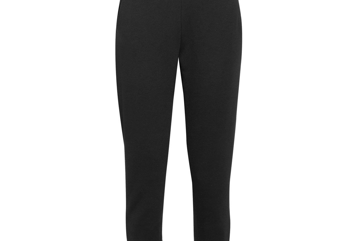 Ribbed Knit-Trimmed Cotton Track Pants
