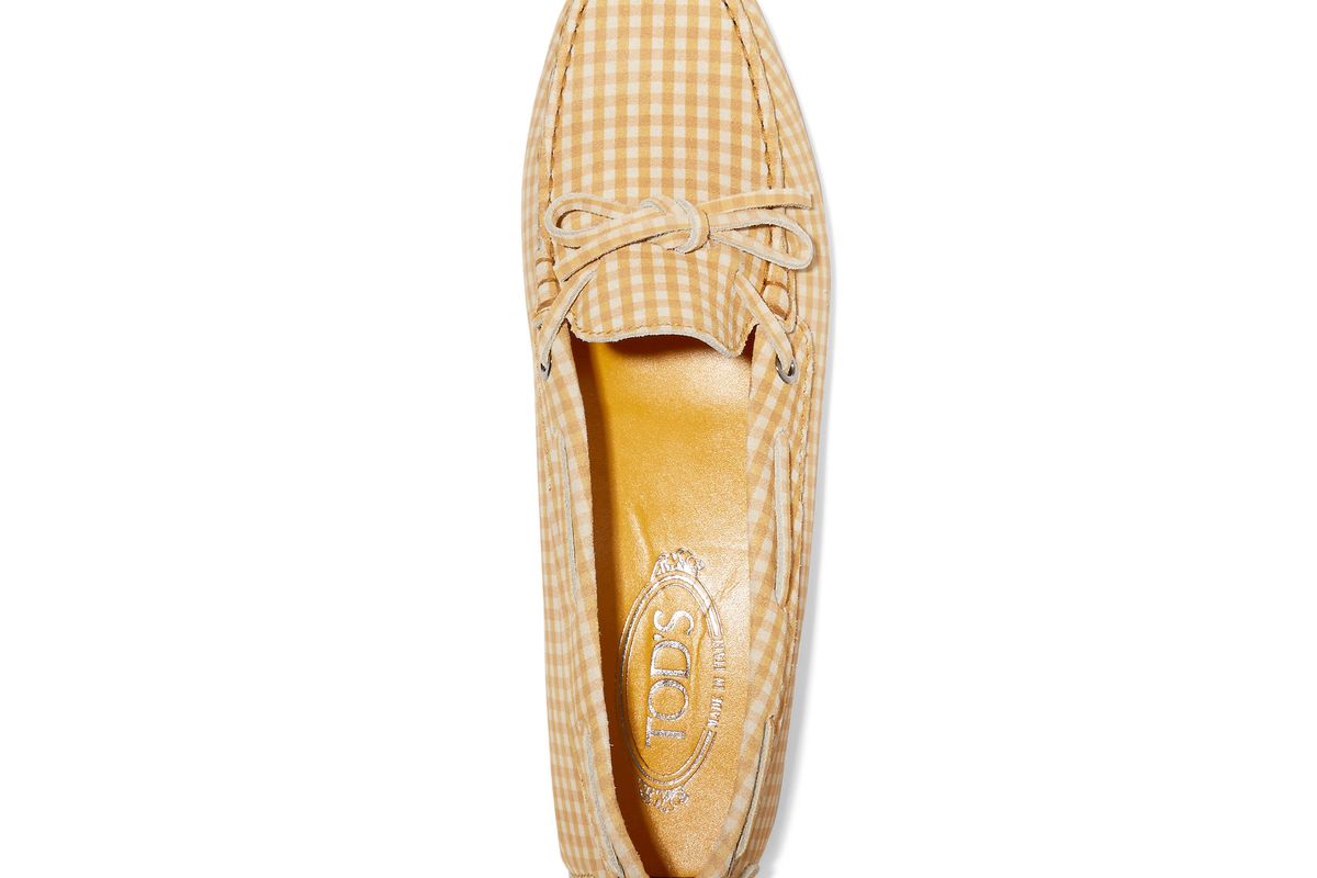Heaven gingham suede loafers