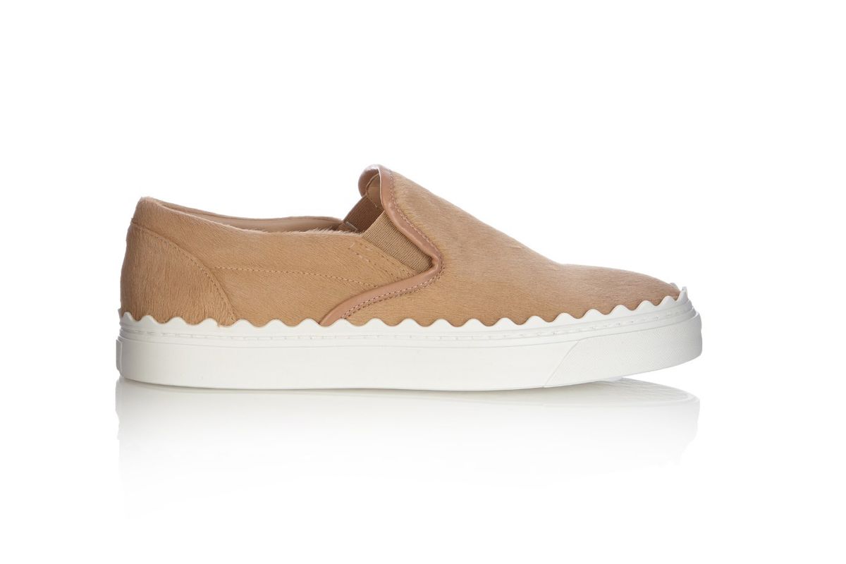 Ivy low-top calf-hair slip-on trainers