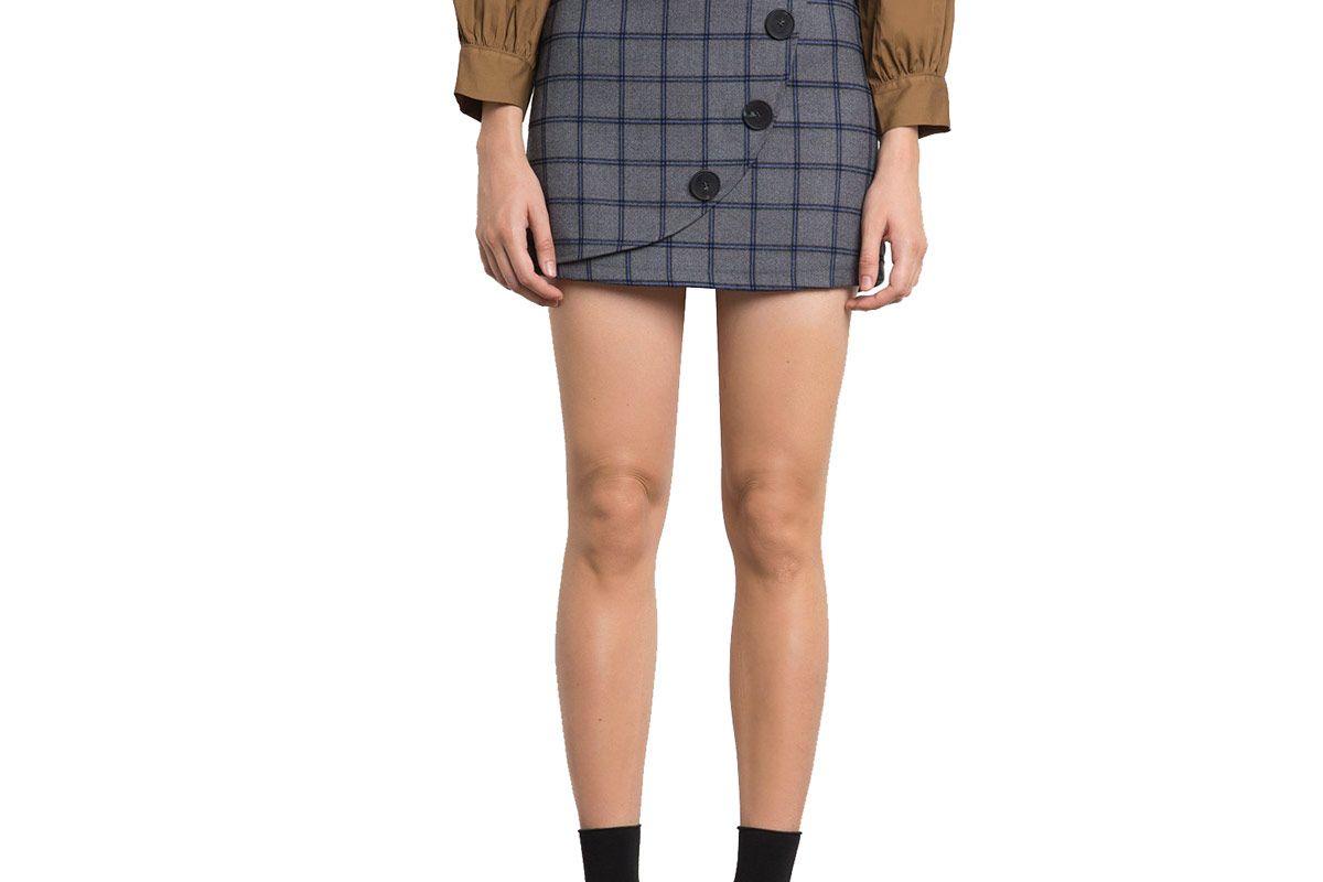 Peyton Plaid Button Skirt