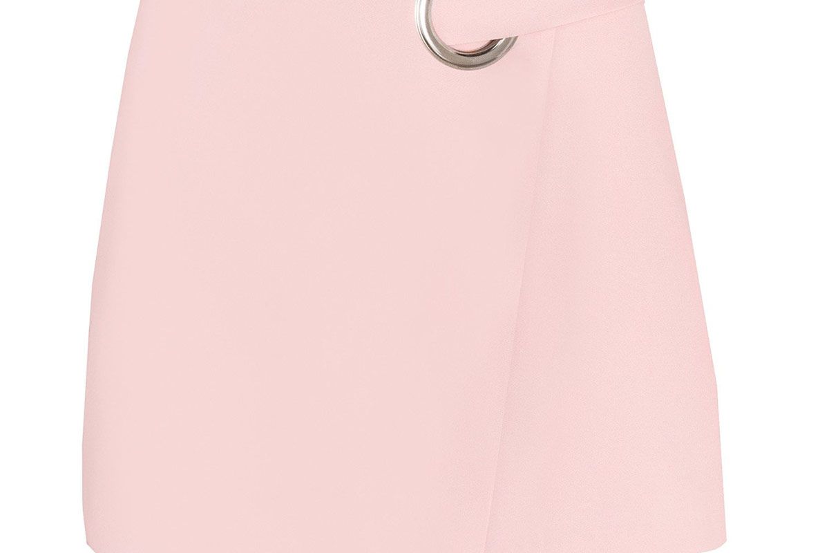 Pink Ring Wrap Mini Skirt