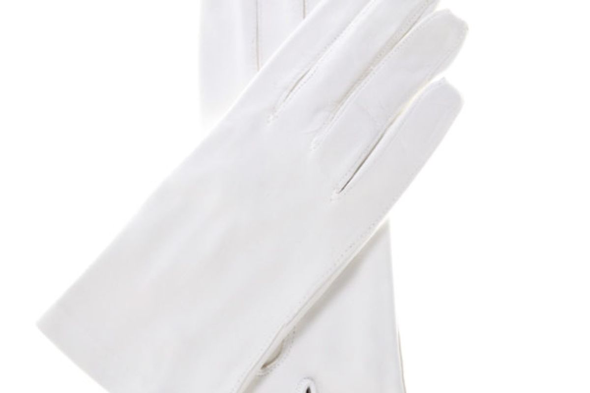 Italian Silk Lined White Leather Wedding Gloves