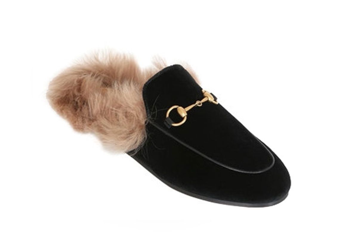 Princetown Velvet and Fur Mules