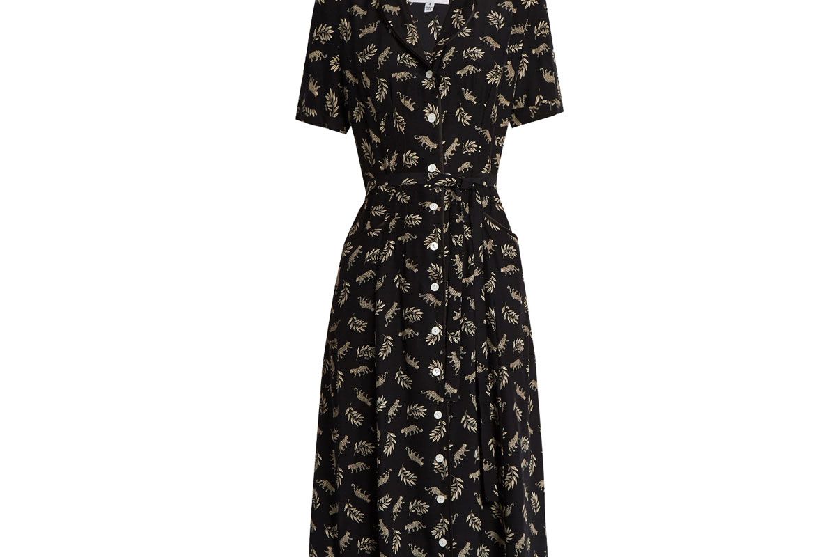 Maria Leopard-Print Silk Dress