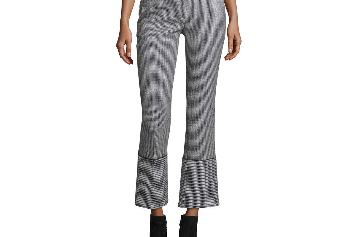 Cuffed Houndstooth Pants