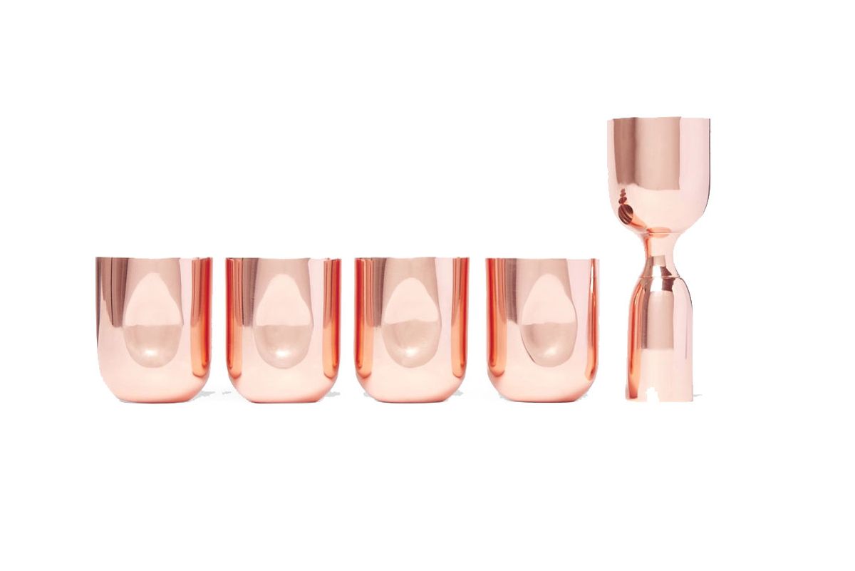 Plum Set of Four Copper-Plated Shot Glasses