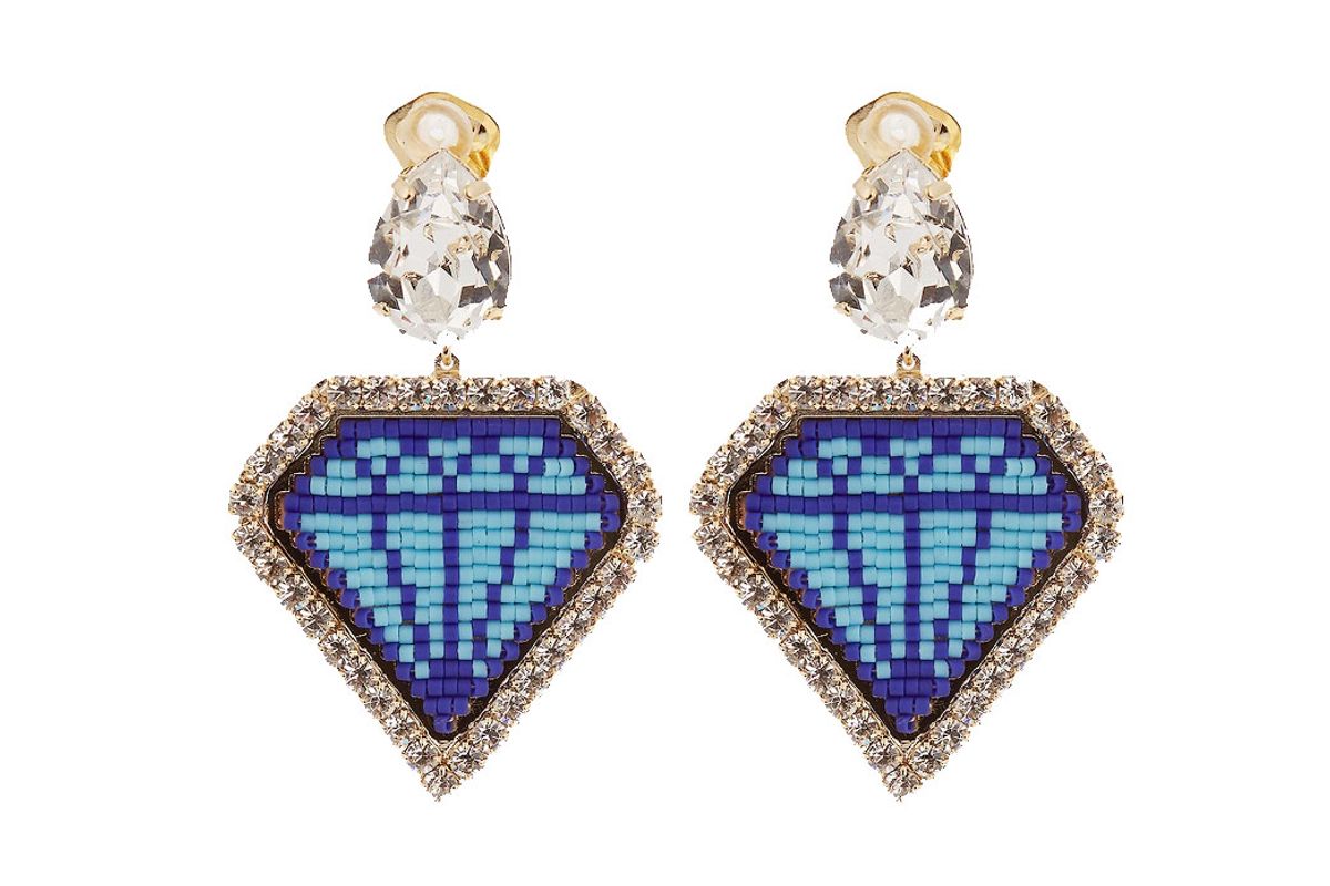 Emojibling Diamond-Motif Earrings