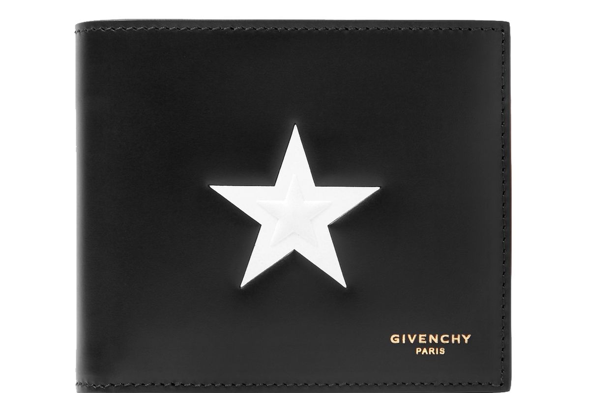 Star-Embossed Leather Billfold Wallet