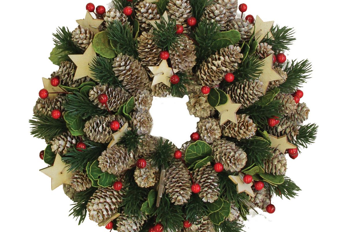 Artificial Pine Cone and Berry Christmas Wreath