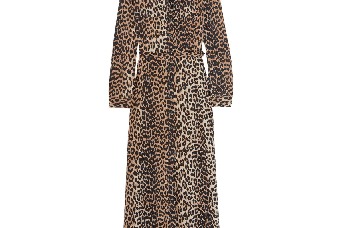 Leopard-Print Silk Maxi Dress