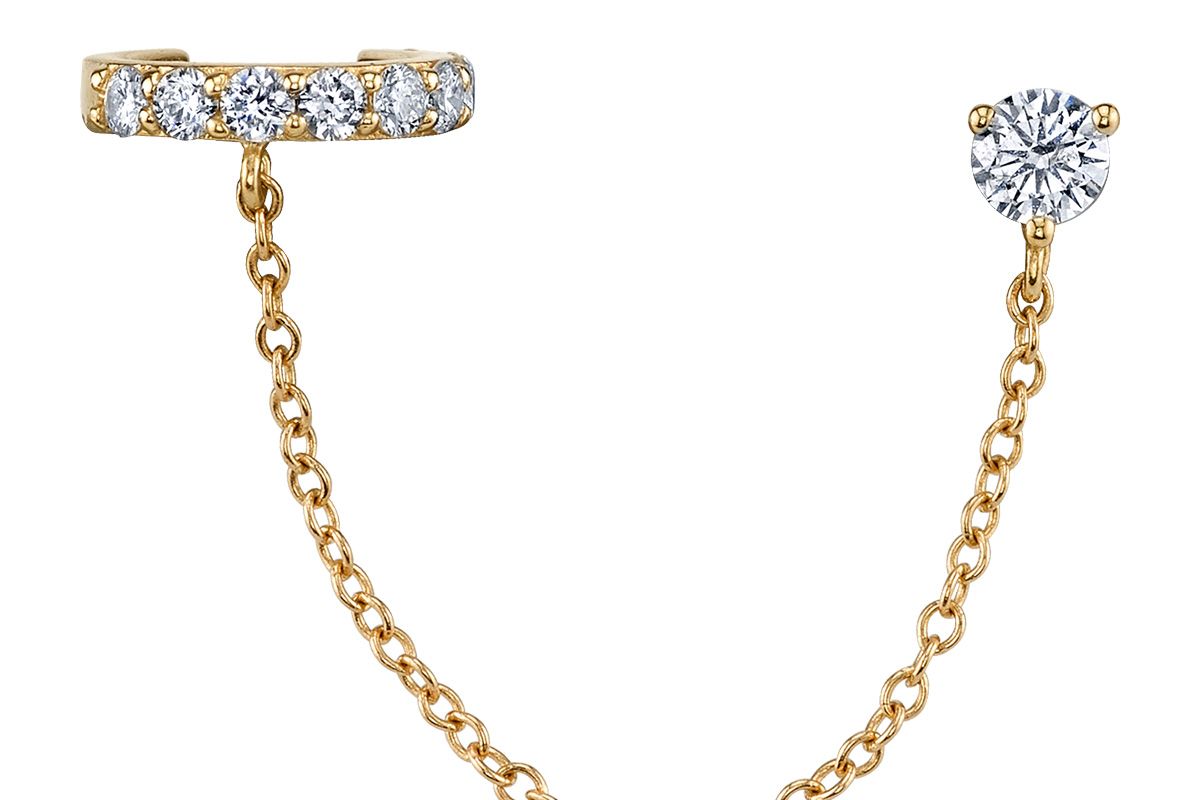 Diamond Connected Cuff Earring