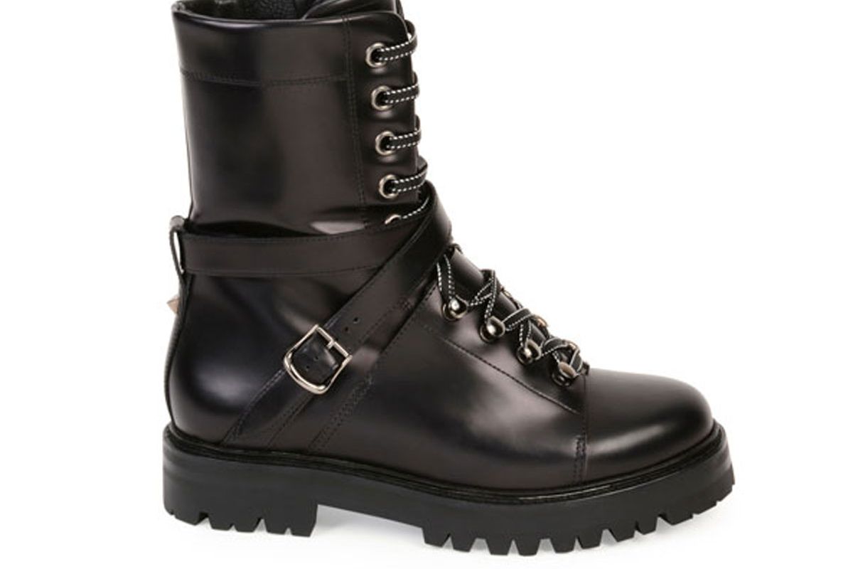 Rockstud Leather Combat Boot