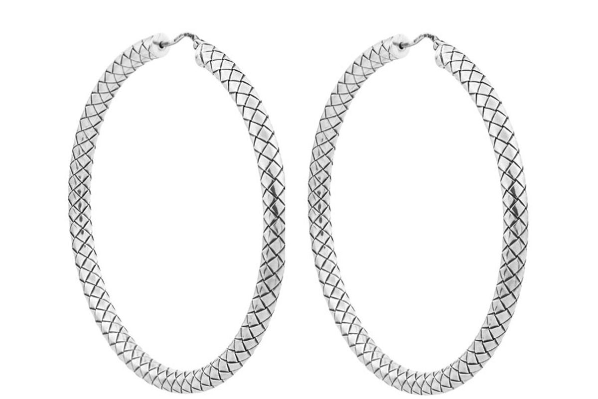 Intrecciato Oxidised Sterling-Silver Hoop Earrings