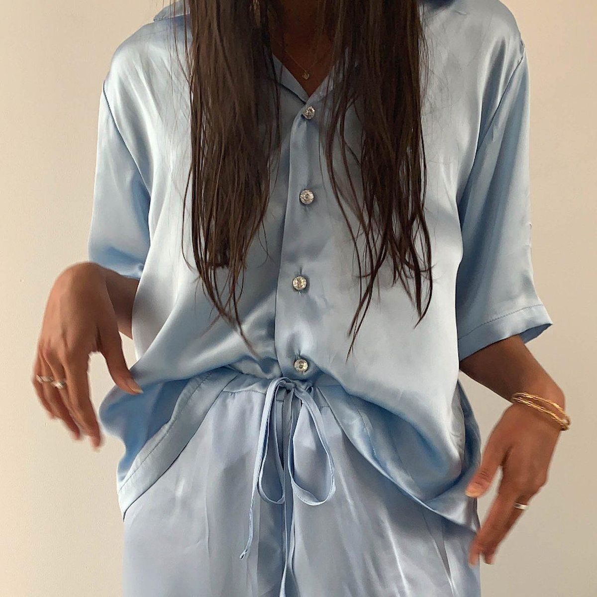 Summer Shirt in Denim Blue Silk