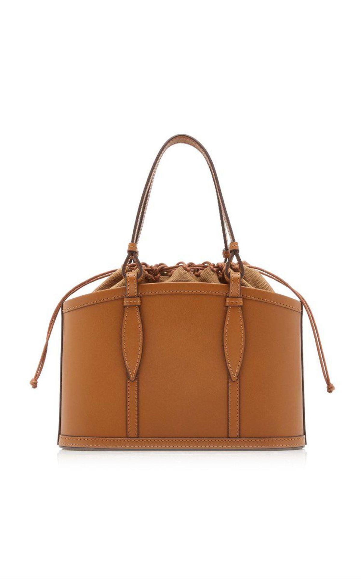 The Small Basket Leather Top Handle Bag
