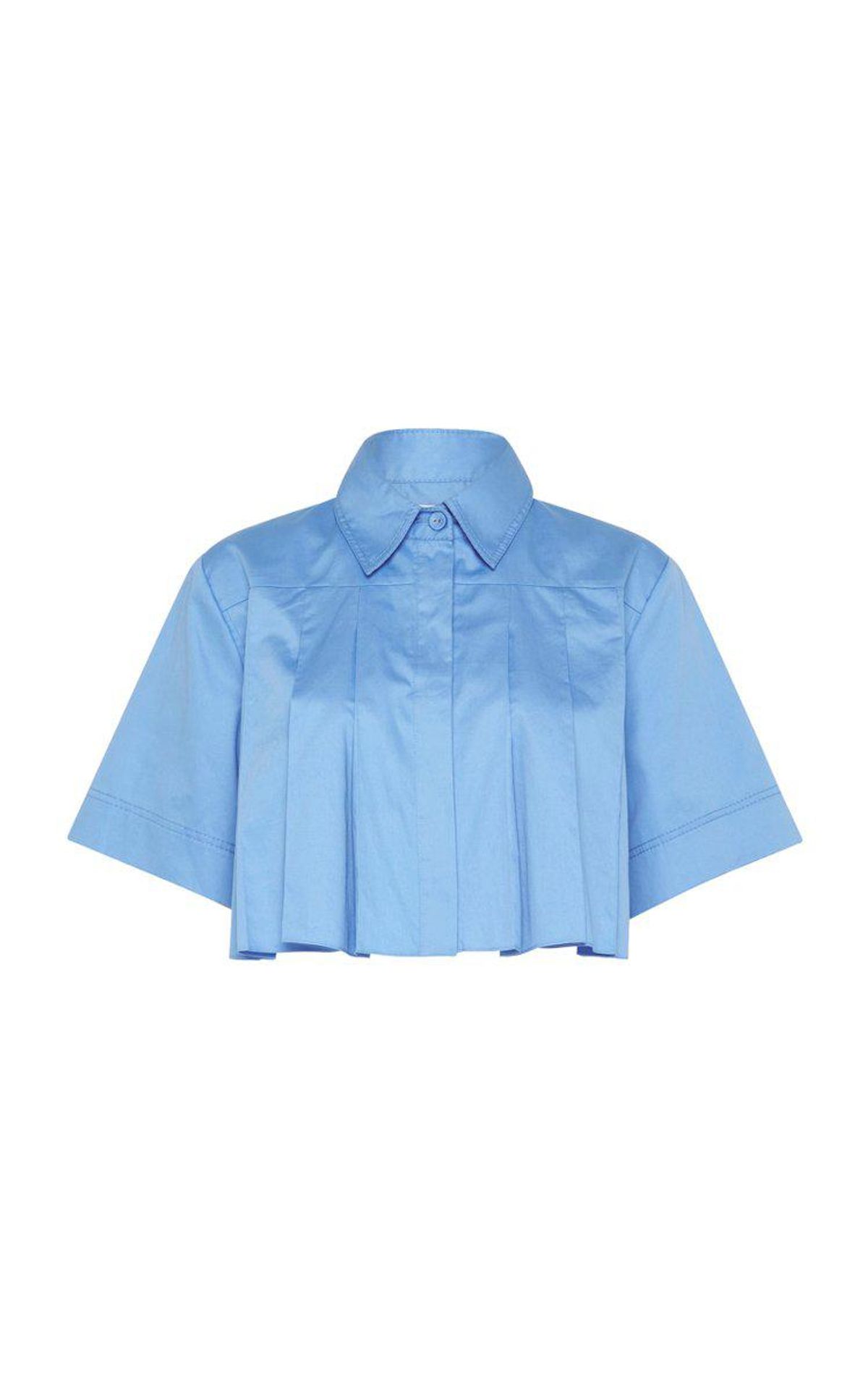 Savoy Pleated Cotton Cropped Shirt