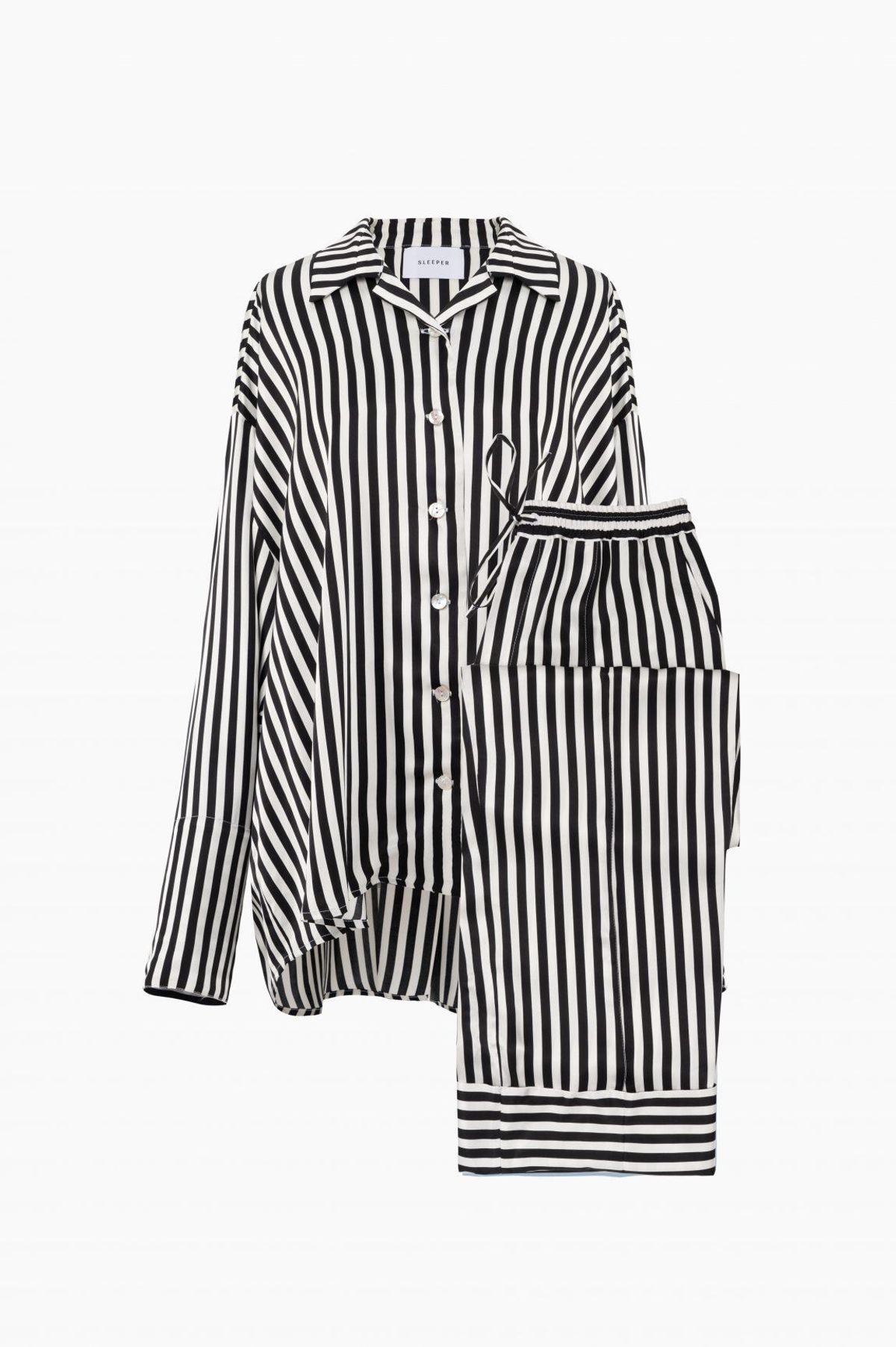 Striped Sizeless Pajama Set with Pants