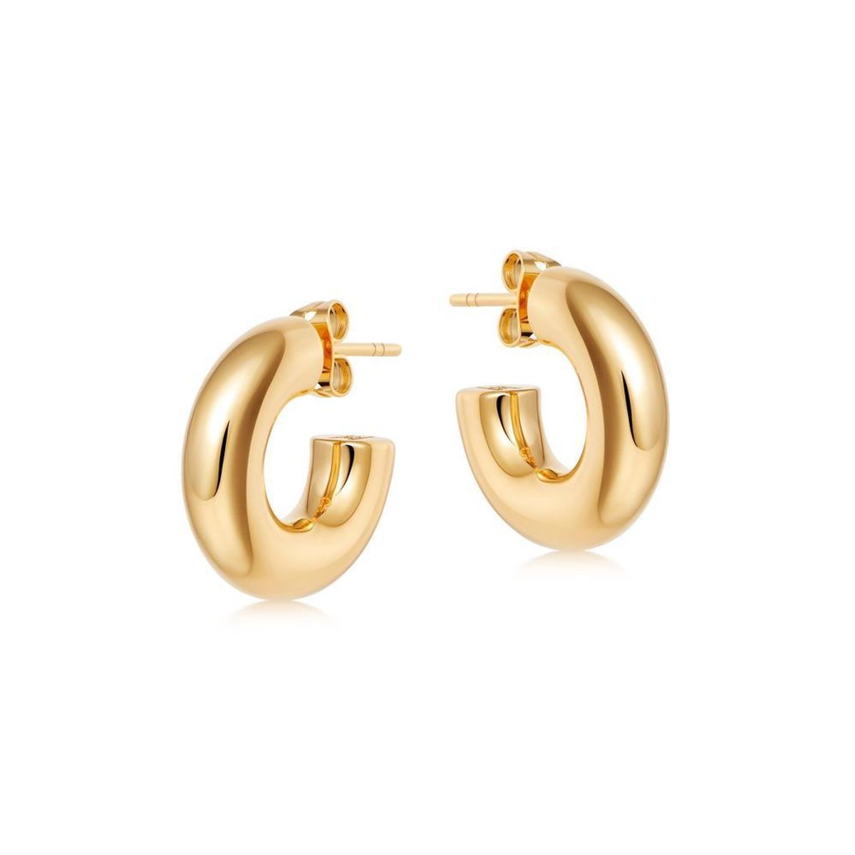 Gold Medium Chubby Hoop Earrings