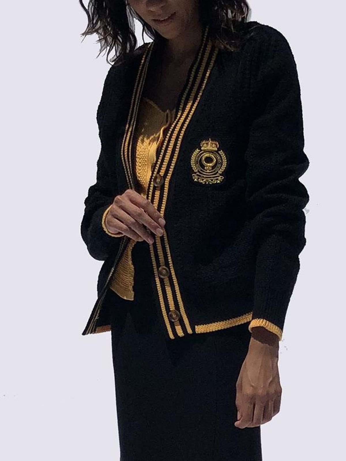 Knit Cardigan with Feminist Crest