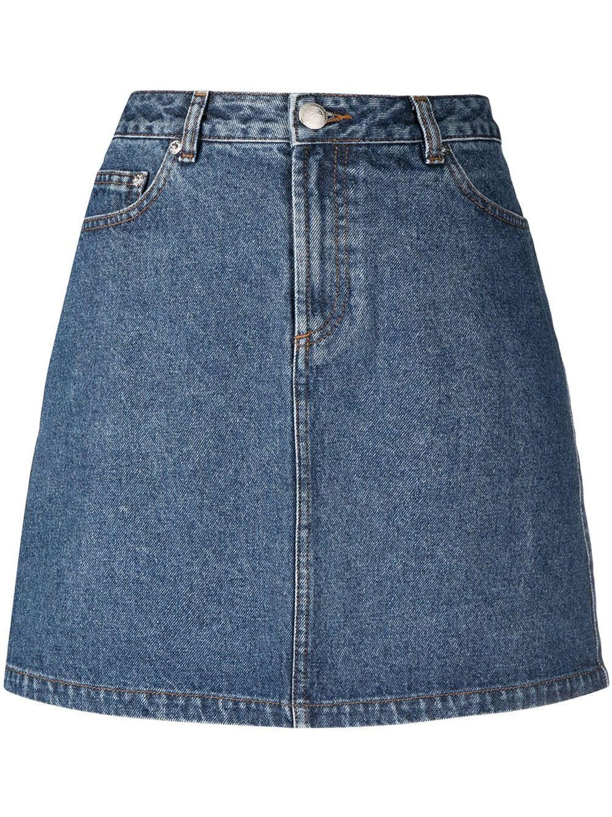 A-Line Cotton Denim Skirt