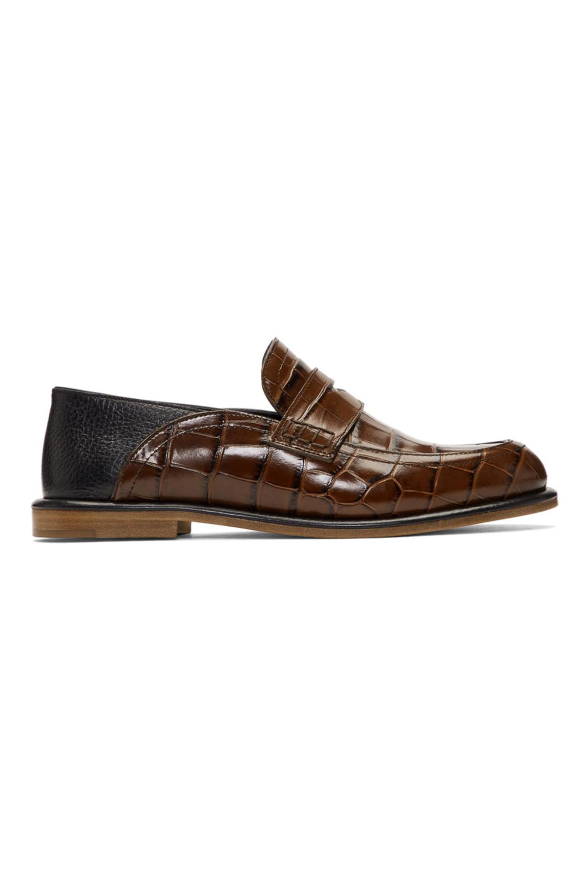 Brown Croc Slip-On Loafer
