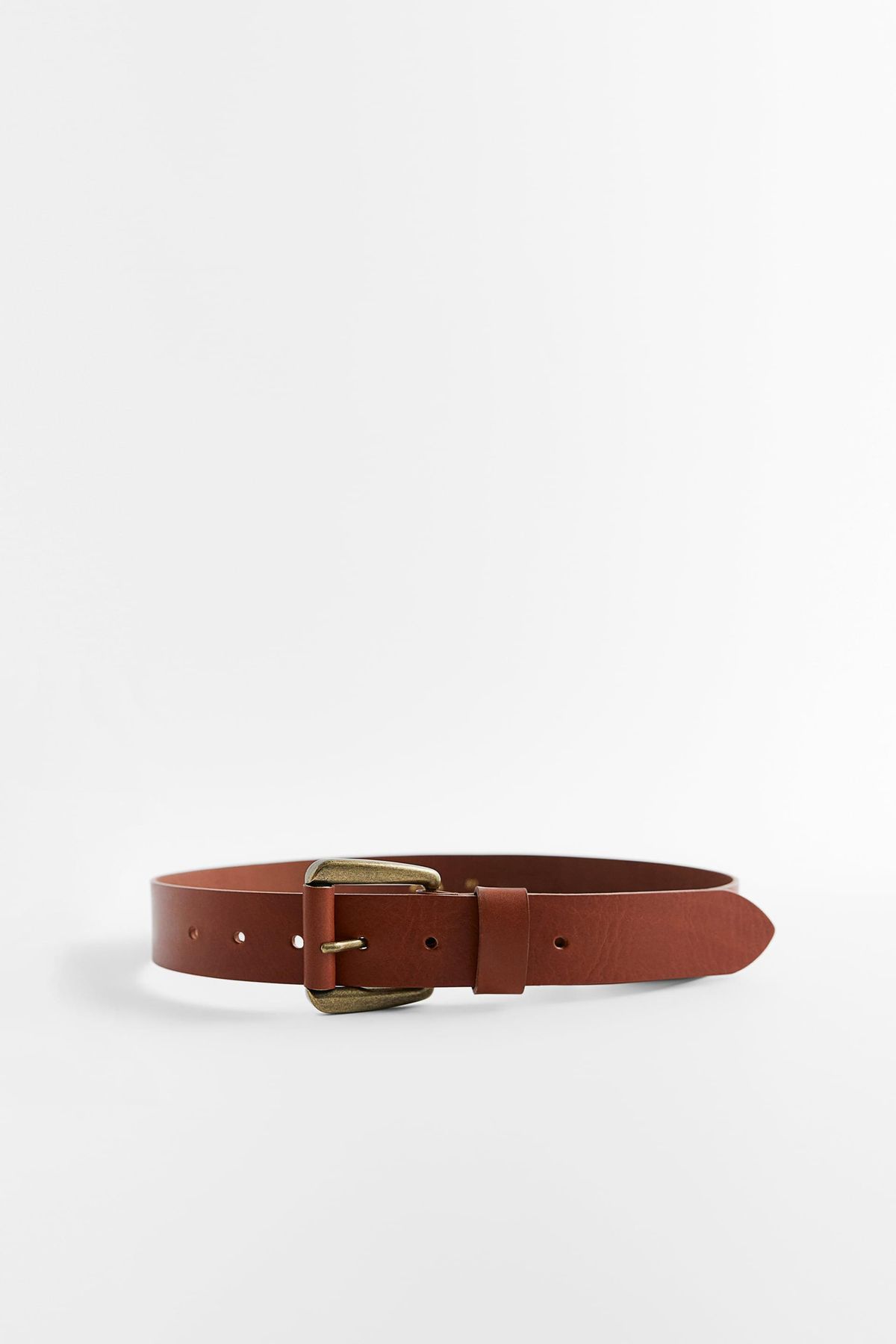 Lined Buckle Leather Belt