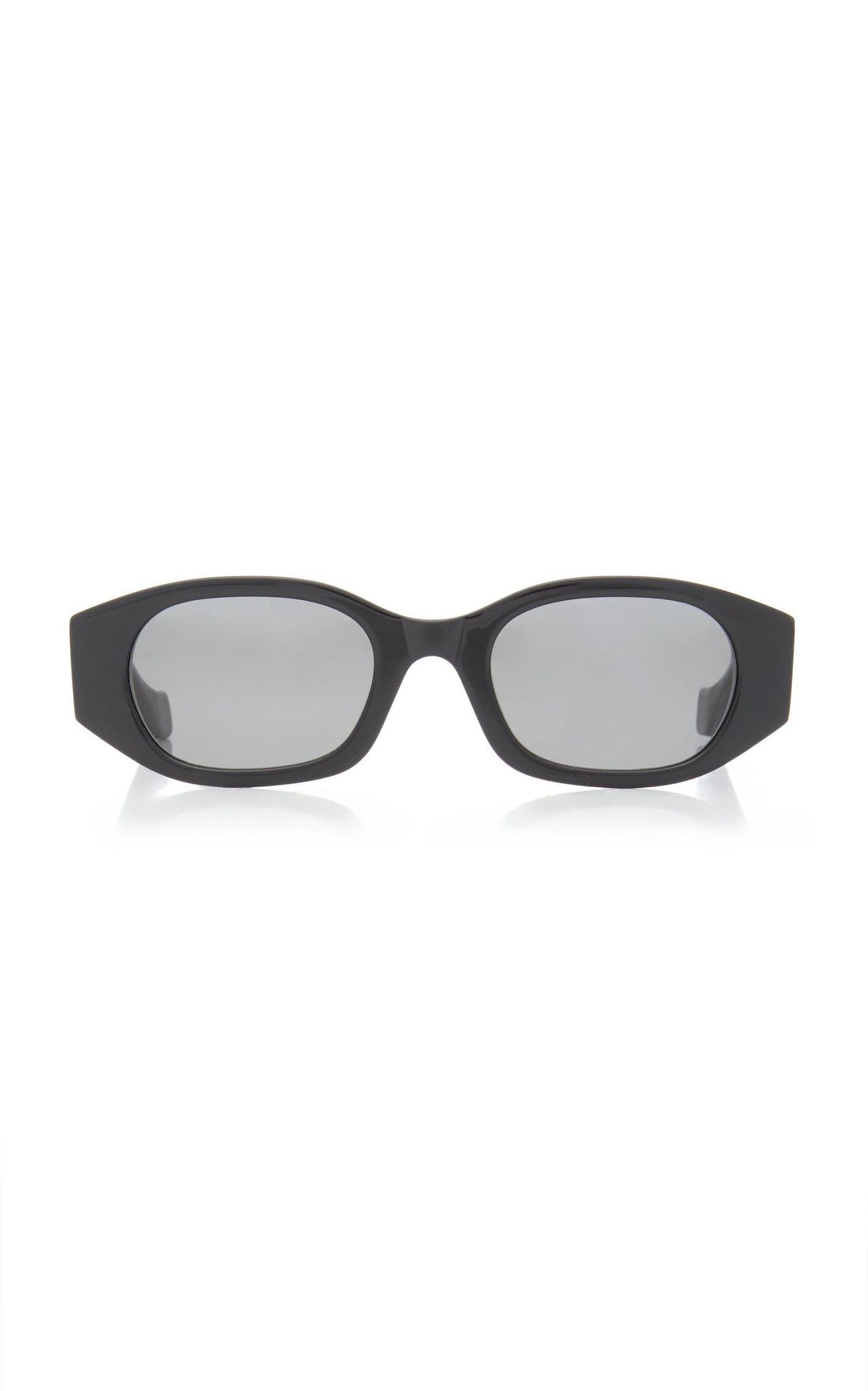 Oblong Oval-Frame Acetate Sunglasses