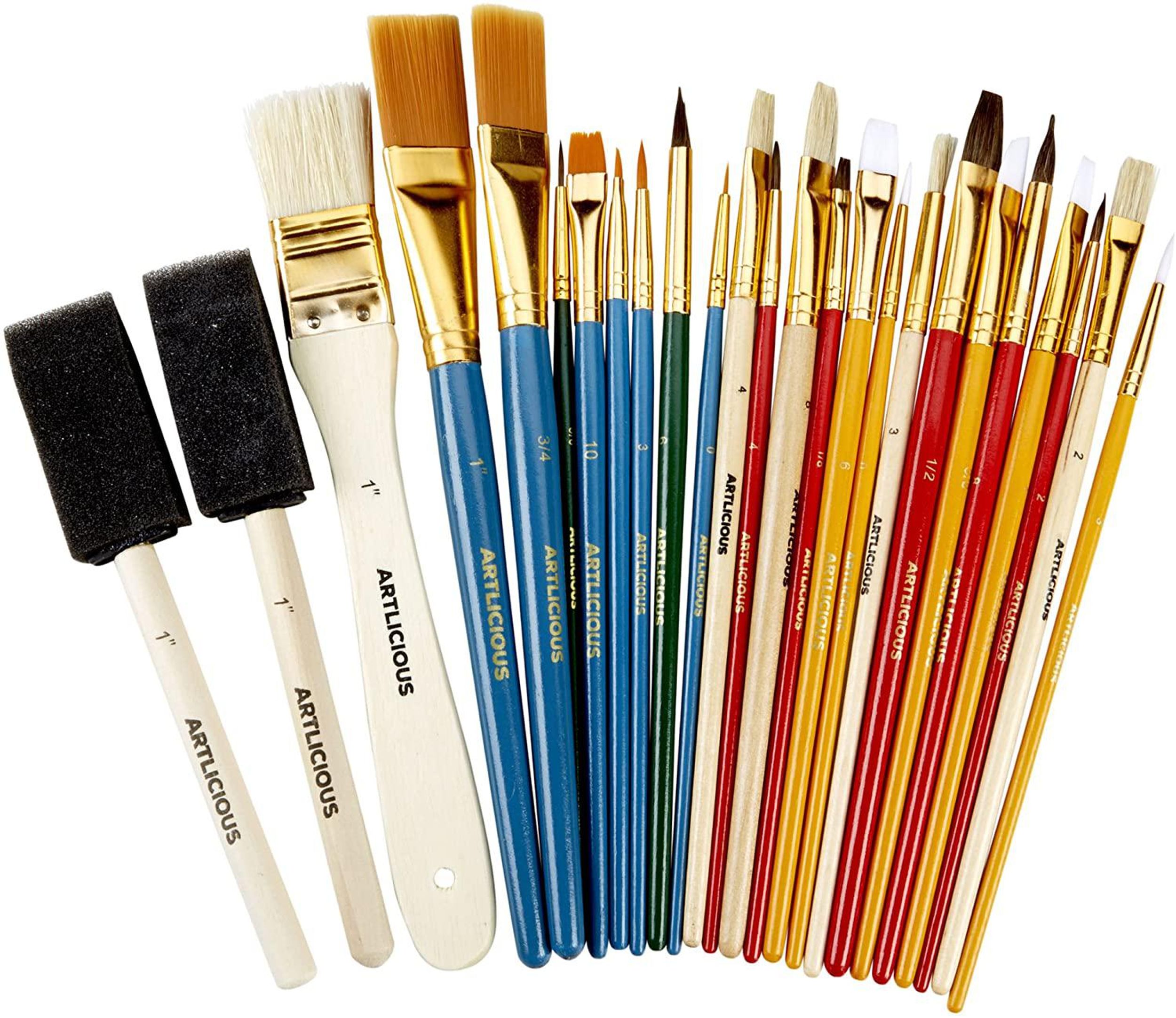 25 All Purpose Oil Paint Brush Value Pack