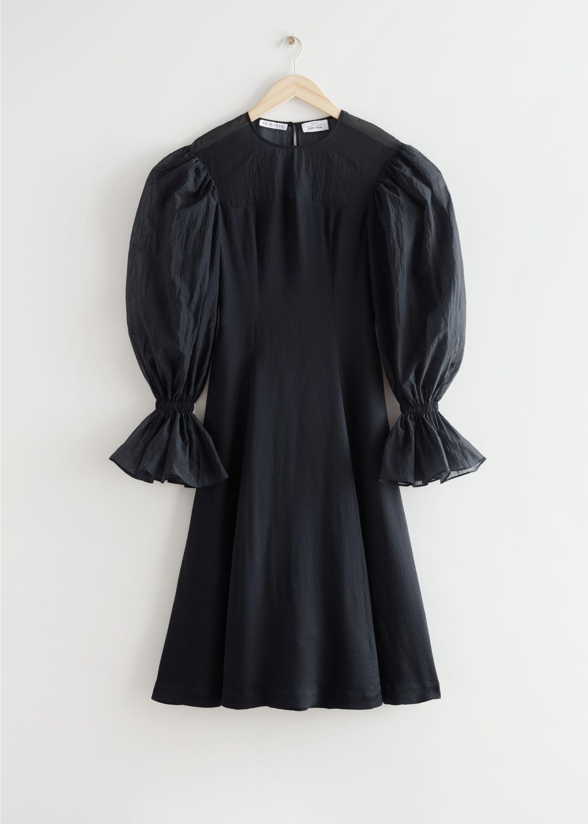x Rejina Pyo Organza Sleeve Silk Midi Dress