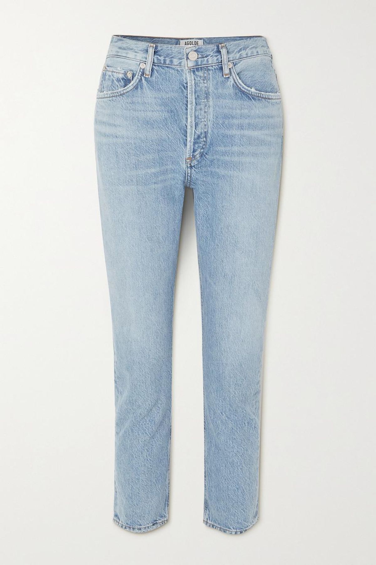 Riley Cropped Organic High Rise Straight Leg Jeans