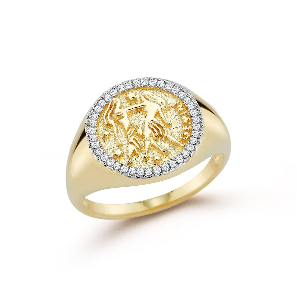 14kt Gold Zodiac Coin Ring