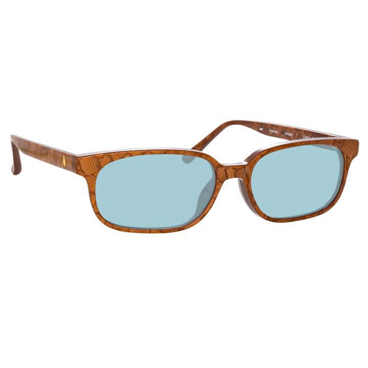Gigi Rectangular Sunglasses in Brown and Turquoise