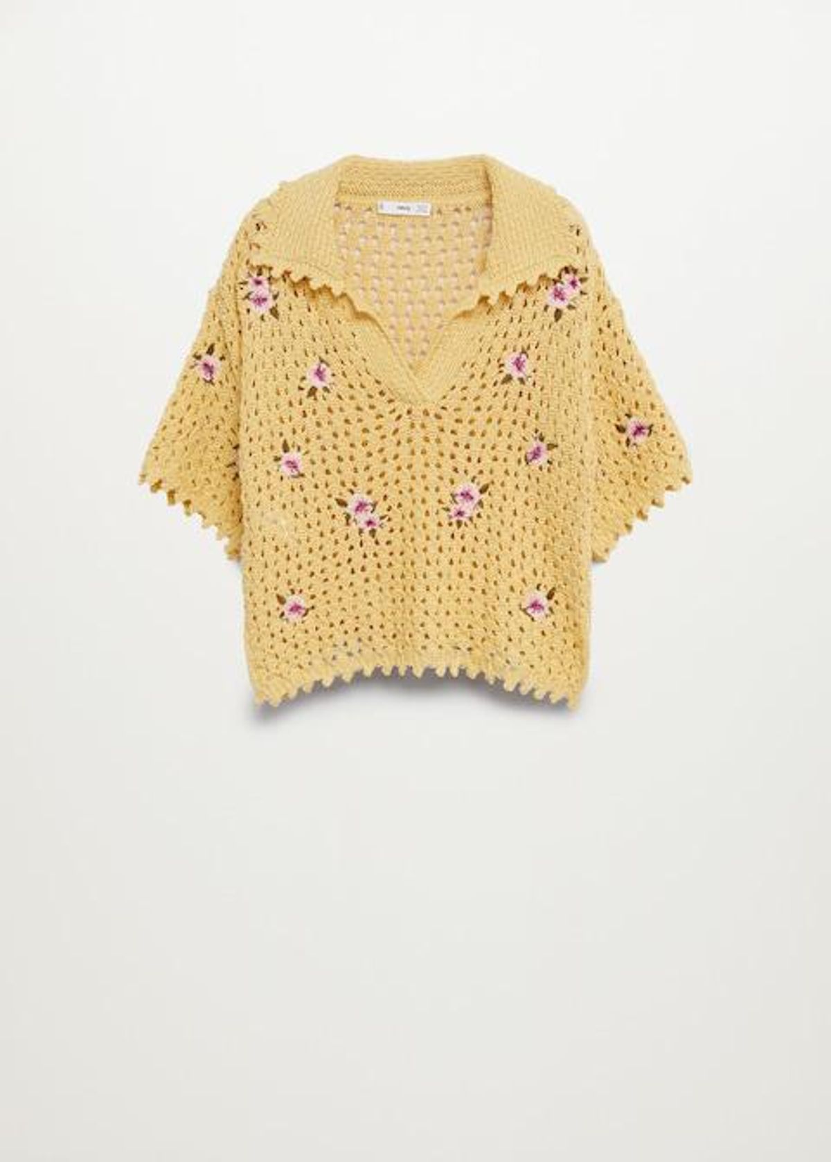 Floral Crochet Polo