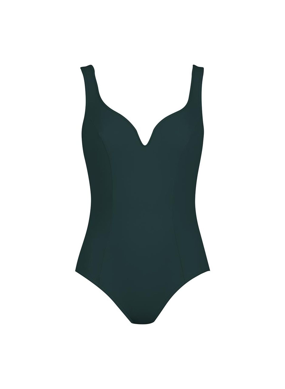 Ruched V-Neck Underwire Tank One-Piece Swimsuit