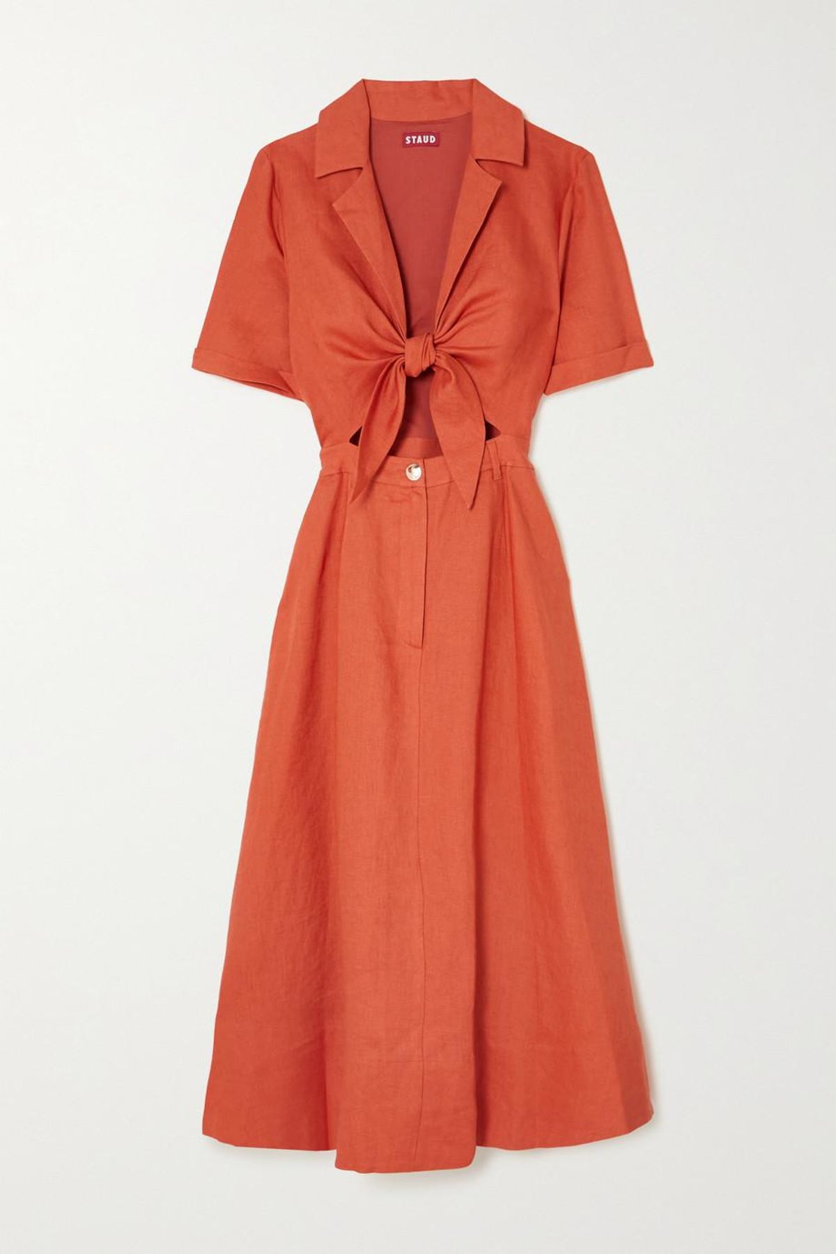 Giorgiana Cutout Linen Midi Dress