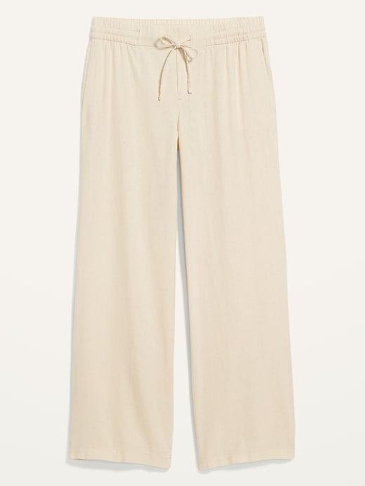 Mid-Rise Linen-Blend Pants
