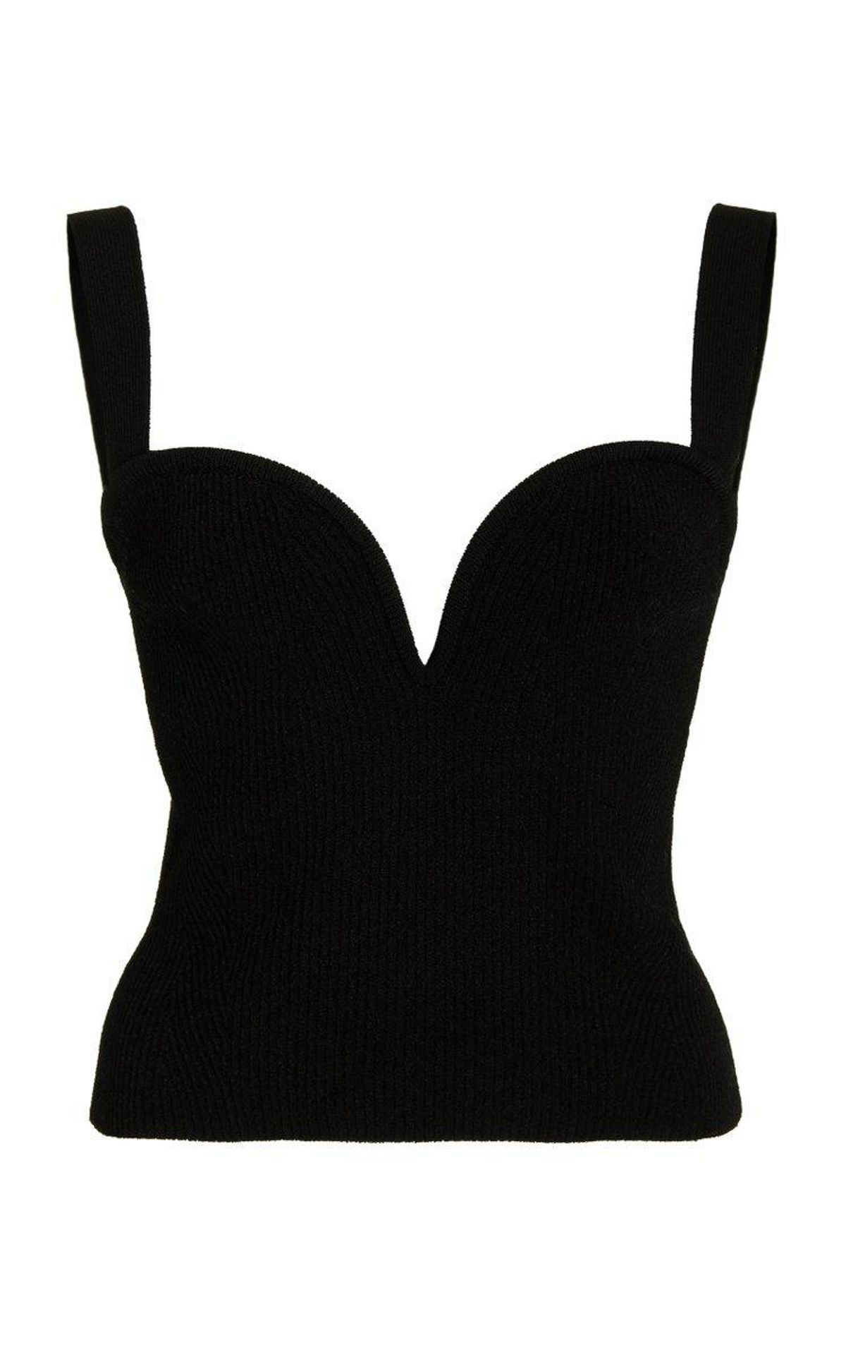 Thalia Ribbed-knit Bustier Top